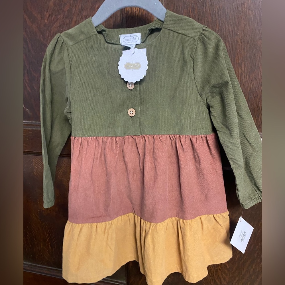NWT 12-18 month Mud Pie tiered corduroy dress